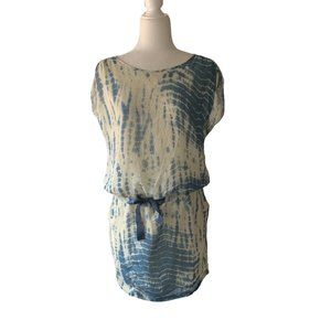 Maison Scotch Silky Feel Blouson Dress Women's Tie Dye Size 36
